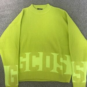 Men’s Neon Yellow Logo Knit Sweater